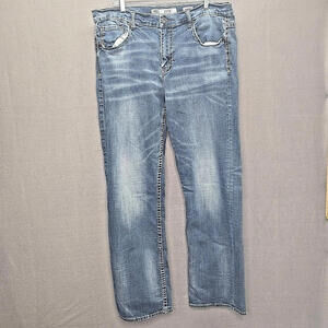 BKE Denim Seth Jeans Mens 38XL Relaxed Medium Wash Distressed
